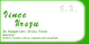 vince urszu business card